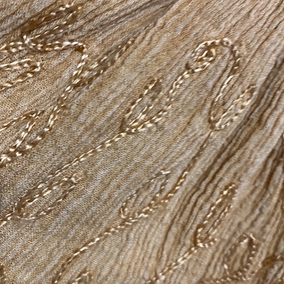 M.P.H. Top Sleeveless Blouse Tan Brown M Rayon Embroidered - Picture 8 of 16